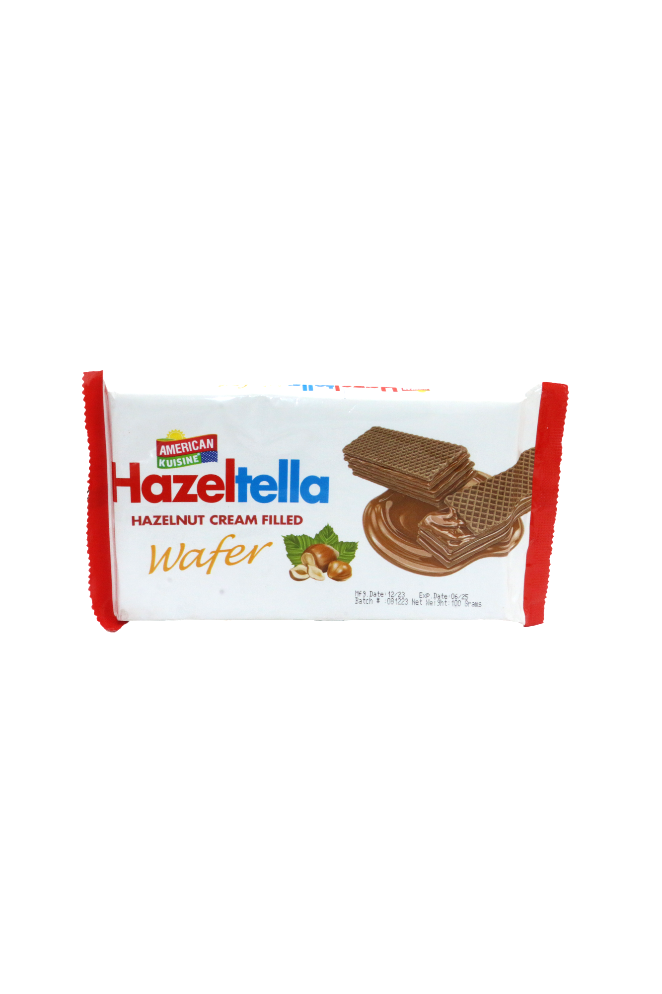 american kuisine wafer hazeltella 100g